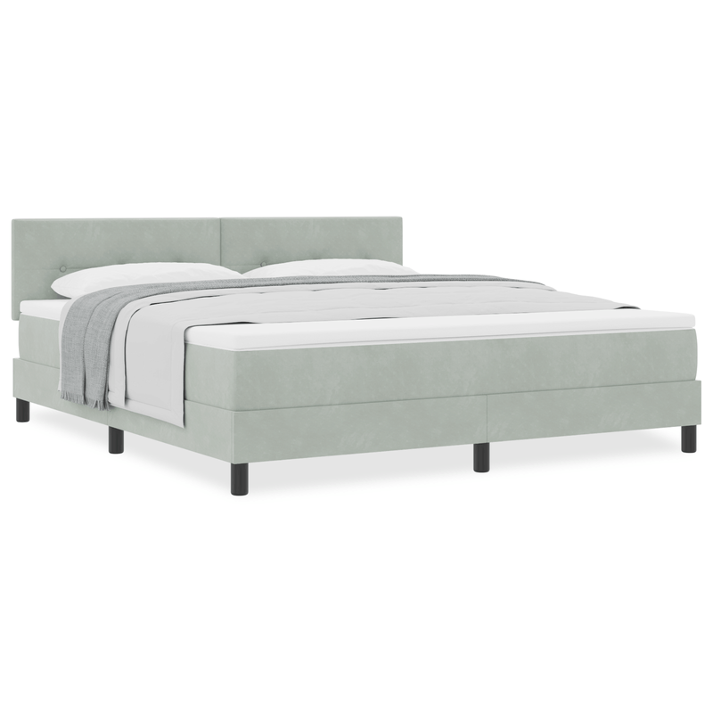 Casa si Gradina - Mobilier - Paturi si accesorii - Paturi - Pat box spring cu saltea, gri deschis, super king, catifea - Infinity.ro
