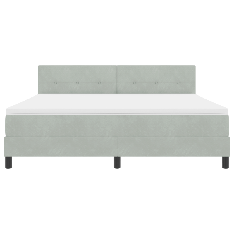 Casa si Gradina - Mobilier - Paturi si accesorii - Paturi - Pat box spring cu saltea, gri deschis, super king, catifea - Infinity.ro