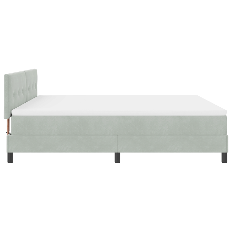 Casa si Gradina - Mobilier - Paturi si accesorii - Paturi - Pat box spring cu saltea, gri deschis, super king, catifea - Infinity.ro