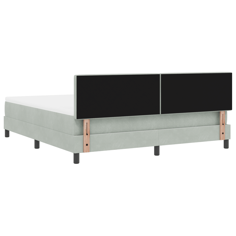 Casa si Gradina - Mobilier - Paturi si accesorii - Paturi - Pat box spring cu saltea, gri deschis, super king, catifea - Infinity.ro