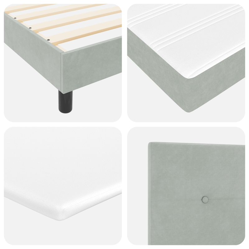 Casa si Gradina - Mobilier - Paturi si accesorii - Paturi - Pat box spring cu saltea, gri deschis, super king, catifea - Infinity.ro