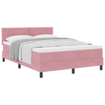 Casa si Gradina - Mobilier - Paturi si accesorii - Paturi - Pat box spring cu saltea, roz, 140x200 cm, catifea - Infinity.ro