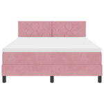 Casa si Gradina - Mobilier - Paturi si accesorii - Paturi - Pat box spring cu saltea, roz, 140x200 cm, catifea - Infinity.ro