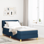Casa si Gradina - Mobilier - Paturi si accesorii - Paturi - Pat box spring cu saltea, albastru, 90x200 cm, textil - Infinity.ro