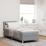 Casa si Gradina - Mobilier - Paturi si accesorii - Paturi - Pat cu Arcuri cu Saltea Gri Deschis 80x200 cm Tesatura - Infinity.ro