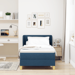 Casa si Gradina - Mobilier - Paturi si accesorii - Paturi - Pat box spring cu saltea, albastru, 90x200 cm, textil - Infinity.ro