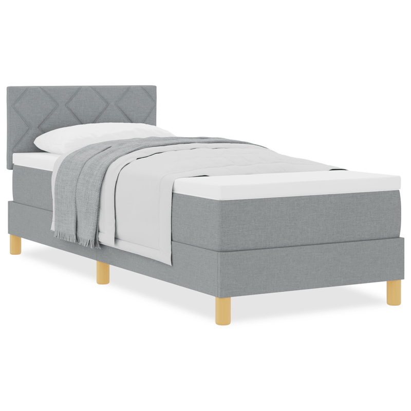Casa si Gradina - Mobilier - Paturi si accesorii - Paturi - Pat cu Arcuri cu Saltea Gri Deschis 80x200 cm Tesatura - Infinity.ro