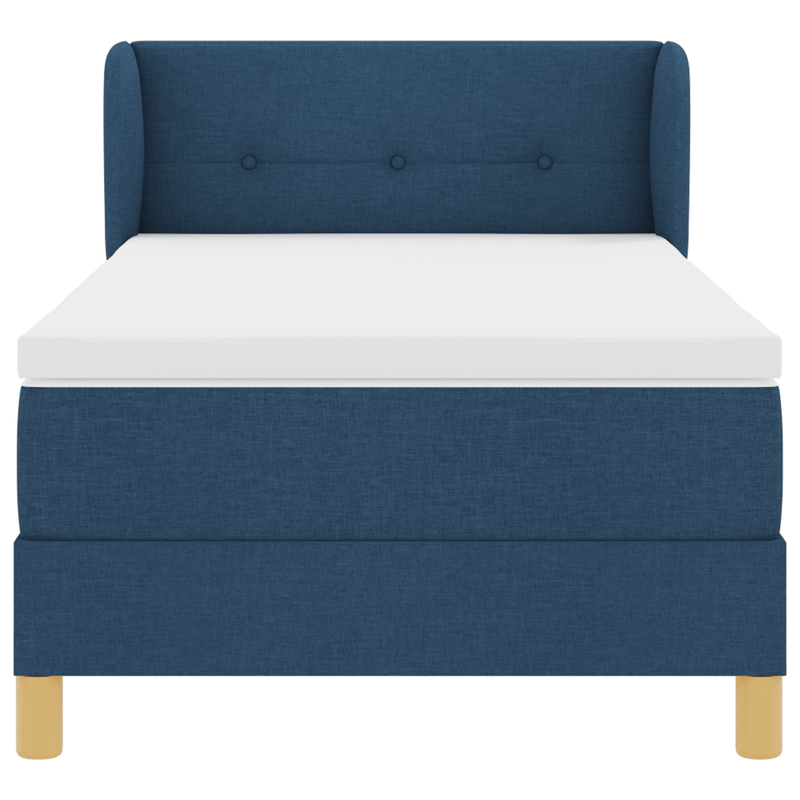 Casa si Gradina - Mobilier - Paturi si accesorii - Paturi - Pat box spring cu saltea, albastru, 90x200 cm, textil - Infinity.ro
