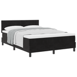 Casa si Gradina - Mobilier - Paturi si accesorii - Paturi - Pat box spring cu saltea, negru, 140x200 cm, catifea - Infinity.ro