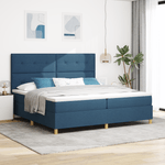 Casa si Gradina - Mobilier - Paturi si accesorii - Paturi - Pat Box Spring cu saltea Albastru 200x200 cm Tesatura - Infinity.ro