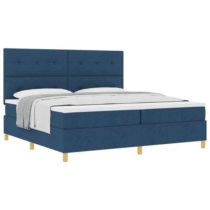 Casa si Gradina - Mobilier - Paturi si accesorii - Paturi - Pat Box Spring cu saltea Albastru 200x200 cm Tesatura - Infinity.ro