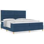 Casa si Gradina - Mobilier - Paturi si accesorii - Paturi - Pat Box Spring cu saltea Albastru 200x200 cm Tesatura - Infinity.ro
