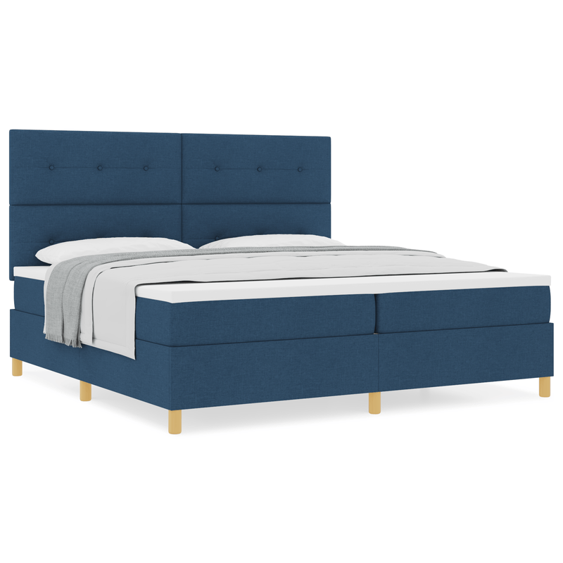 Casa si Gradina - Mobilier - Paturi si accesorii - Paturi - Pat Box Spring cu saltea Albastru 200x200 cm Tesatura - Infinity.ro