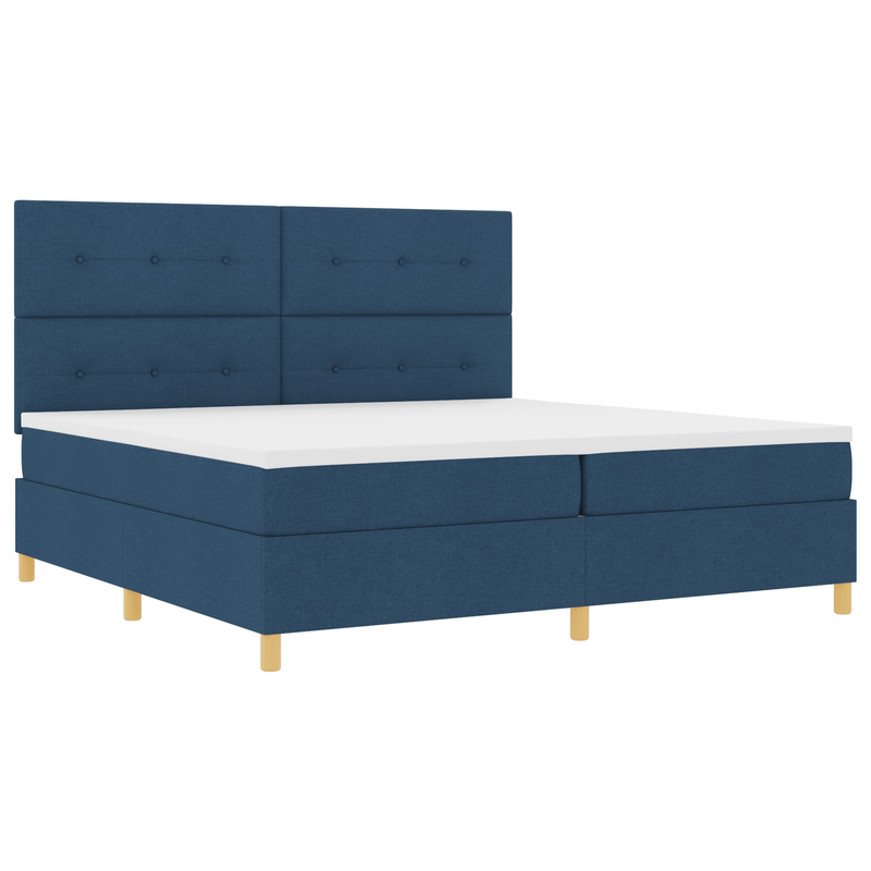Casa si Gradina - Mobilier - Paturi si accesorii - Paturi - Pat Box Spring cu saltea Albastru 200x200 cm Tesatura - Infinity.ro