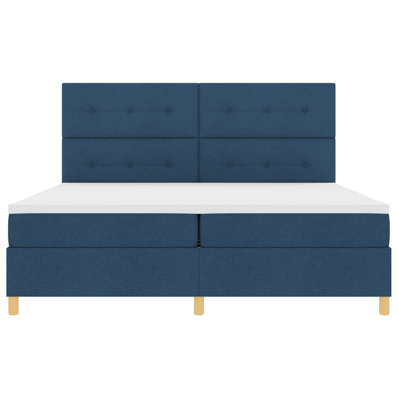 Casa si Gradina - Mobilier - Paturi si accesorii - Paturi - Pat Box Spring cu saltea Albastru 200x200 cm Tesatura - Infinity.ro