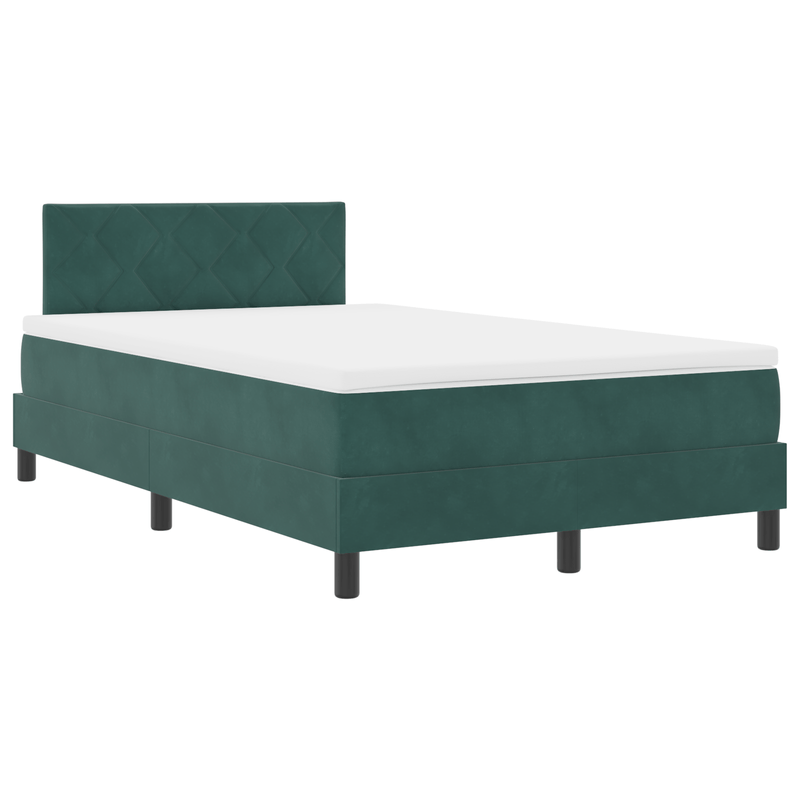 Casa si Gradina - Mobilier - Paturi si accesorii - Paturi - Pat box spring cu saltea, verde inchis, 120x200 cm, catifea - Infinity.ro