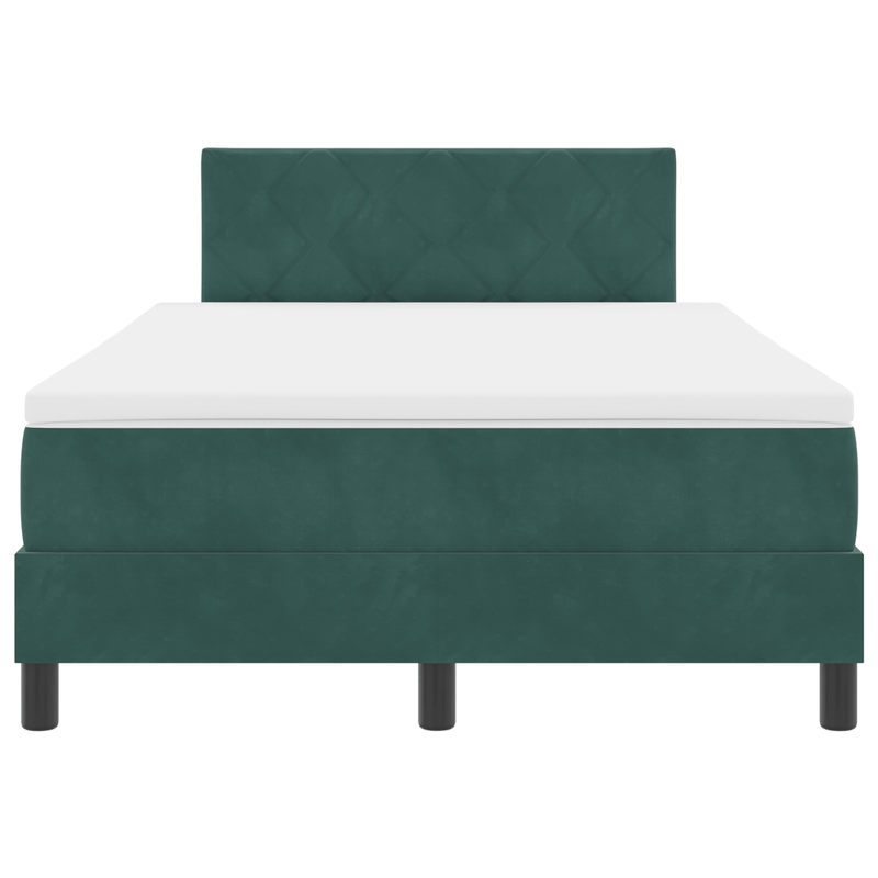 Casa si Gradina - Mobilier - Paturi si accesorii - Paturi - Pat box spring cu saltea, verde inchis, 120x200 cm, catifea - Infinity.ro