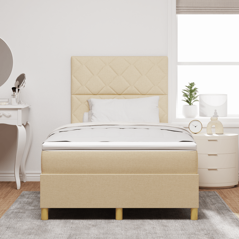 Casa si Gradina - Mobilier - Paturi si accesorii - Paturi - Pat cu arcuri cu saltea crem 120 x 200 cm tesatura - Infinity.ro