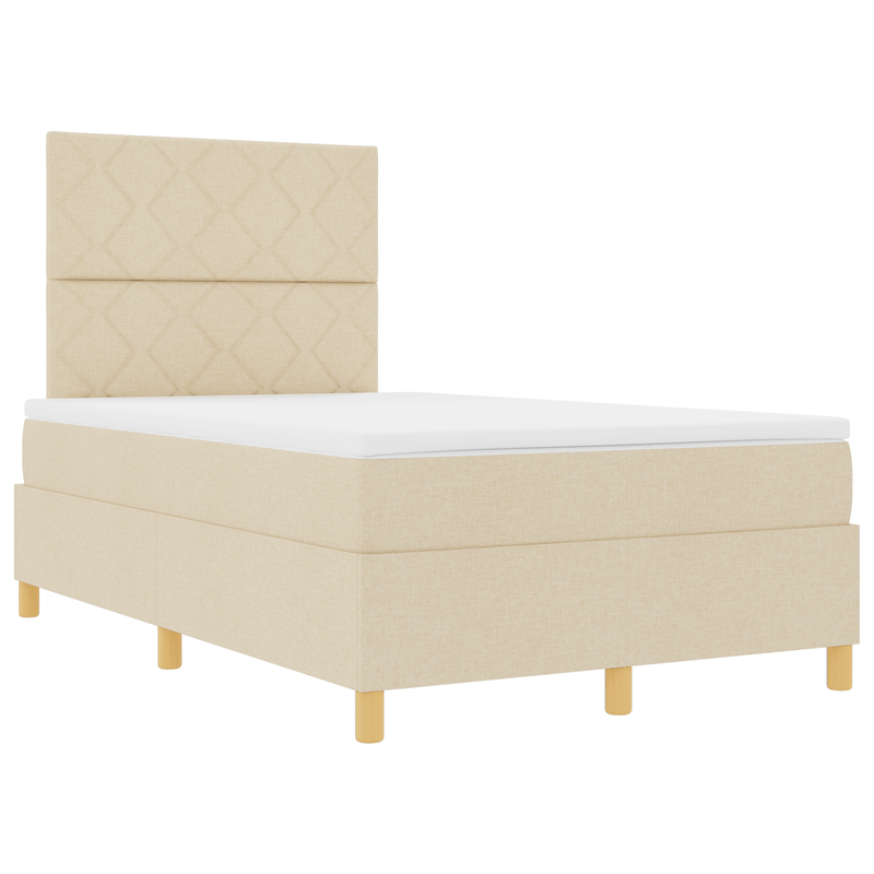 Casa si Gradina - Mobilier - Paturi si accesorii - Paturi - Pat cu arcuri cu saltea crem 120 x 200 cm tesatura - Infinity.ro