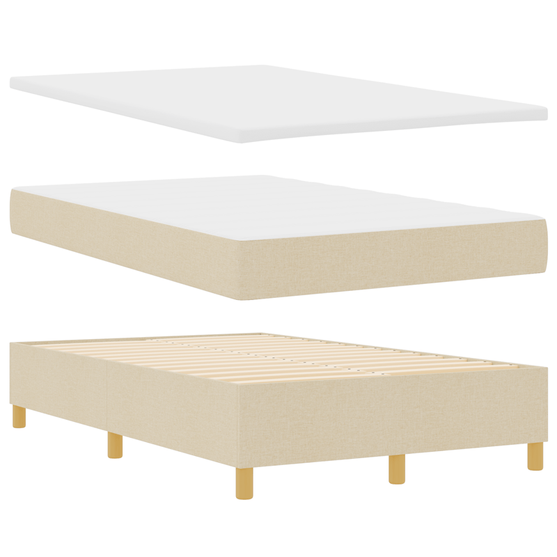Casa si Gradina - Mobilier - Paturi si accesorii - Paturi - Pat cu arcuri cu saltea crem 120 x 200 cm tesatura - Infinity.ro