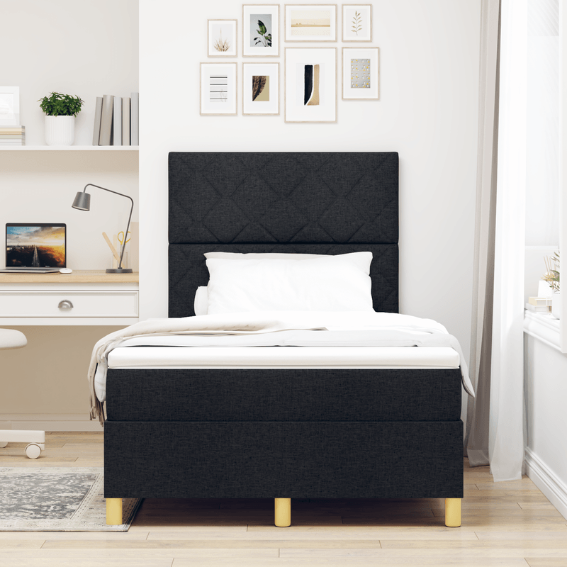 Casa si Gradina - Mobilier - Paturi si accesorii - Paturi - Pat cu Tabara cu Saltea Neagra 120x200 cm Material Textil - Infinity.ro