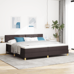 Casa si Gradina - Mobilier - Paturi si accesorii - Paturi - Pat cu arcuri cu saltea maro inchis 200x200 cm tesatura - Infinity.ro