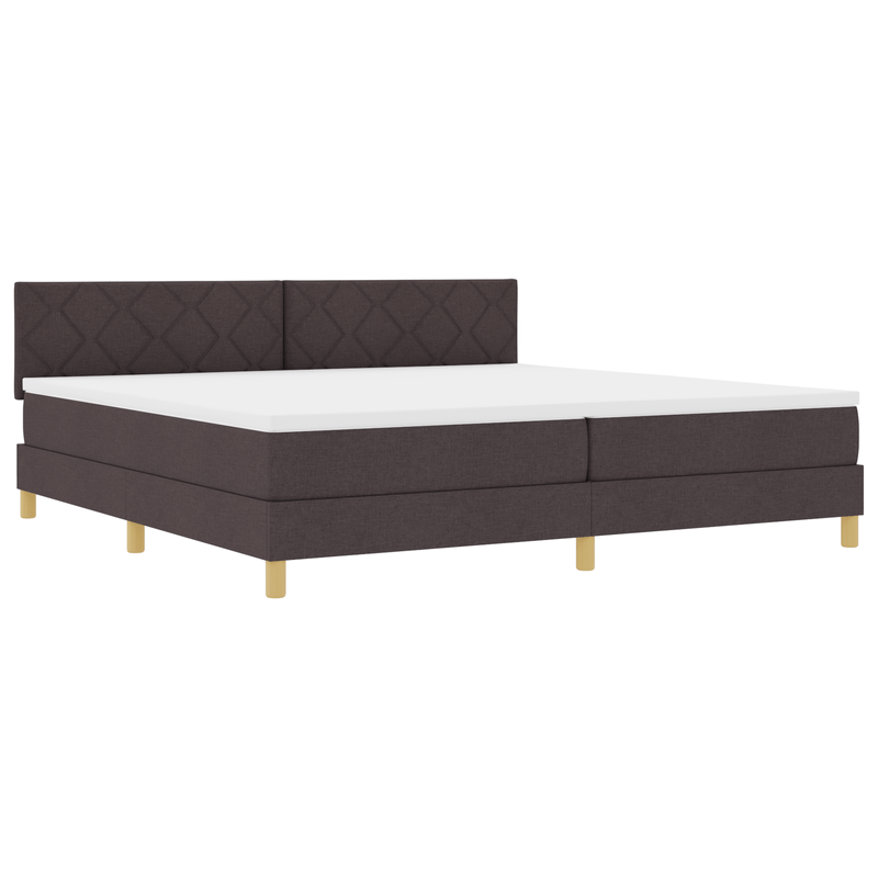 Casa si Gradina - Mobilier - Paturi si accesorii - Paturi - Pat cu arcuri cu saltea maro inchis 200x200 cm tesatura - Infinity.ro
