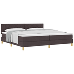 Casa si Gradina - Mobilier - Paturi si accesorii - Paturi - Pat cu arcuri cu saltea maro inchis 200x200 cm tesatura - Infinity.ro
