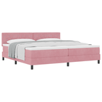 Casa si Gradina - Mobilier - Paturi si accesorii - Paturi - Pat box spring cu saltea, roz, 200x200 cm, catifea - Infinity.ro