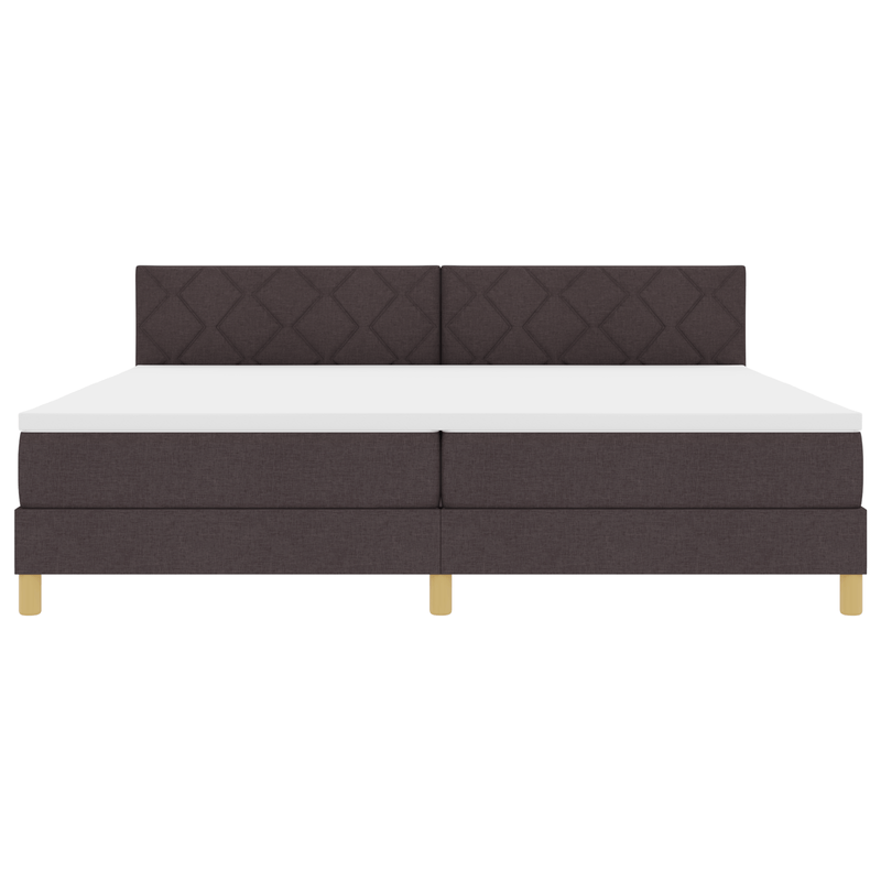 Casa si Gradina - Mobilier - Paturi si accesorii - Paturi - Pat cu arcuri cu saltea maro inchis 200x200 cm tesatura - Infinity.ro
