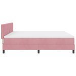 Casa si Gradina - Mobilier - Paturi si accesorii - Paturi - Pat box spring cu saltea, roz, 200x200 cm, catifea - Infinity.ro
