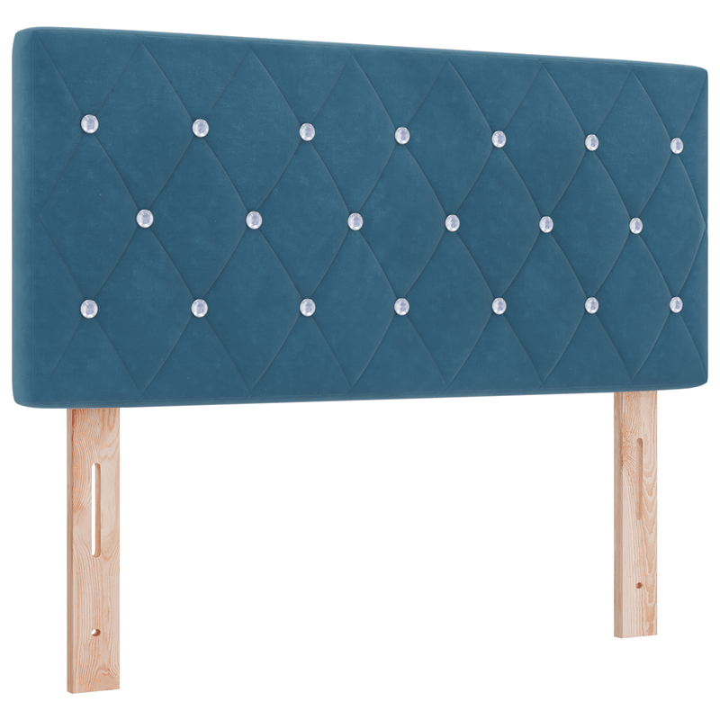 Casa si Gradina - Mobilier - Paturi si accesorii - Paturi - Pat box spring cu saltea, albastru inchis, single, catifea - Infinity.ro