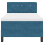 Casa si Gradina - Mobilier - Paturi si accesorii - Paturi - Pat box spring cu saltea, albastru inchis, single, catifea - Infinity.ro