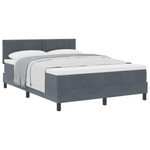 Casa si Gradina - Mobilier - Paturi si accesorii - Paturi - Pat box spring cu saltea, gri inchis, 160x200 cm, catifea - Infinity.ro