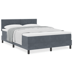 Casa si Gradina - Mobilier - Paturi si accesorii - Paturi - Pat box spring cu saltea, gri inchis, 160x200 cm, catifea - Infinity.ro