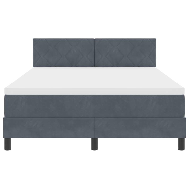 Casa si Gradina - Mobilier - Paturi si accesorii - Paturi - Pat box spring cu saltea, gri inchis, 160x200 cm, catifea - Infinity.ro
