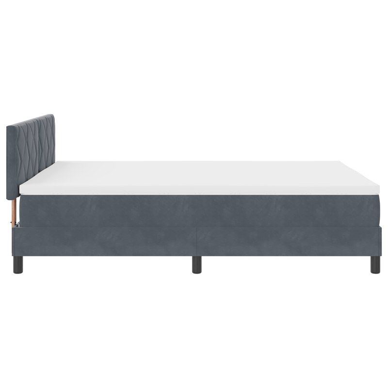 Casa si Gradina - Mobilier - Paturi si accesorii - Paturi - Pat box spring cu saltea, gri inchis, 160x200 cm, catifea - Infinity.ro