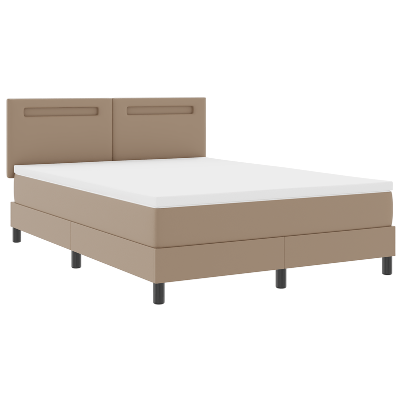 Casa si Gradina - Mobilier - Paturi si accesorii - Paturi - Pat Box Spring  cu saltea Cappuccino 140x200 cm Piele ecologica - Infinity.ro
