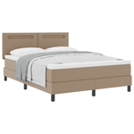 Casa si Gradina - Mobilier - Paturi si accesorii - Paturi - Pat Box Spring  cu saltea Cappuccino 140x200 cm Piele ecologica - Infinity.ro