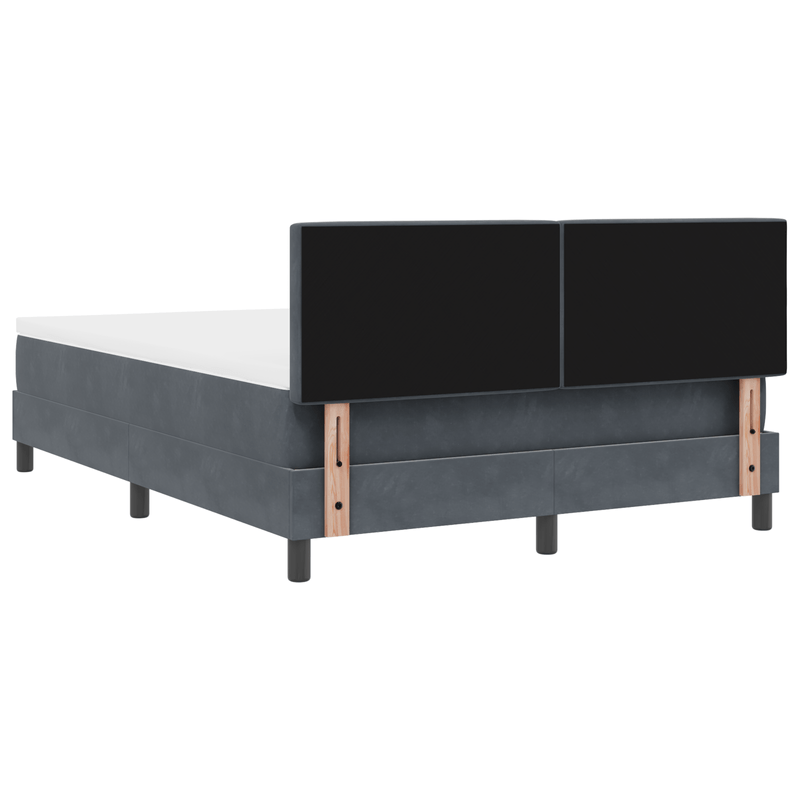 Casa si Gradina - Mobilier - Paturi si accesorii - Paturi - Pat box spring cu saltea, gri inchis, 160x200 cm, catifea - Infinity.ro