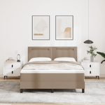 Casa si Gradina - Mobilier - Paturi si accesorii - Paturi - Pat Box Spring  cu saltea Cappuccino 140x200 cm Piele ecologica - Infinity.ro