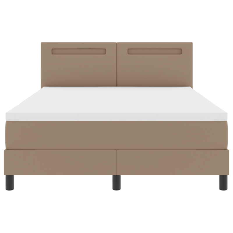 Casa si Gradina - Mobilier - Paturi si accesorii - Paturi - Pat Box Spring  cu saltea Cappuccino 140x200 cm Piele ecologica - Infinity.ro