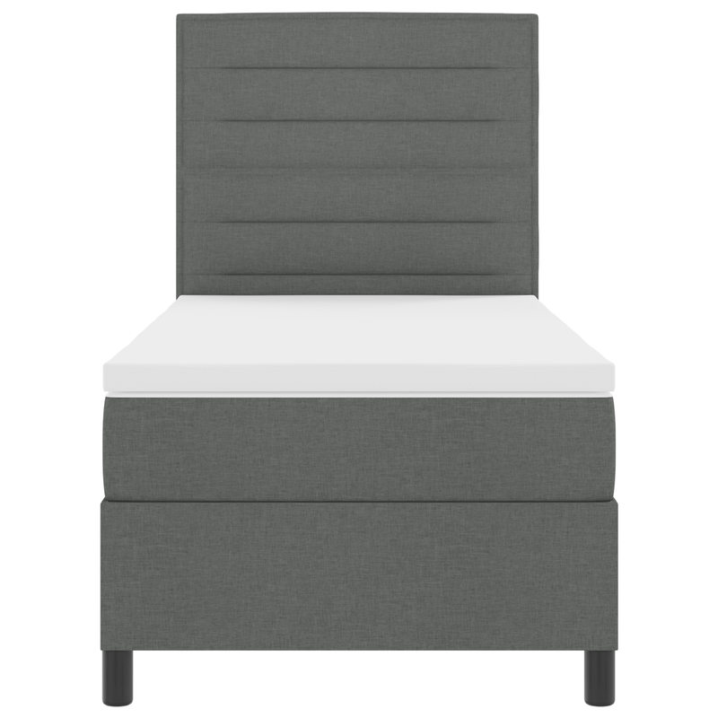 Casa si Gradina - Mobilier - Paturi si accesorii - Paturi - Pat cu Arcuri si Saltea Gri Inchis 100x200 cm Tesatura - Infinity.ro