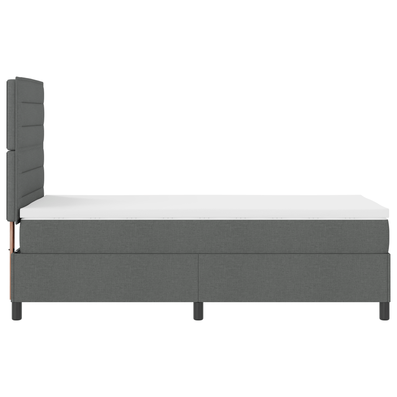 Casa si Gradina - Mobilier - Paturi si accesorii - Paturi - Pat cu Arcuri si Saltea Gri Inchis 100x200 cm Tesatura - Infinity.ro