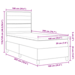 Casa si Gradina - Mobilier - Paturi si accesorii - Paturi - Pat cu Arcuri si Saltea Gri Inchis 100x200 cm Tesatura - Infinity.ro
