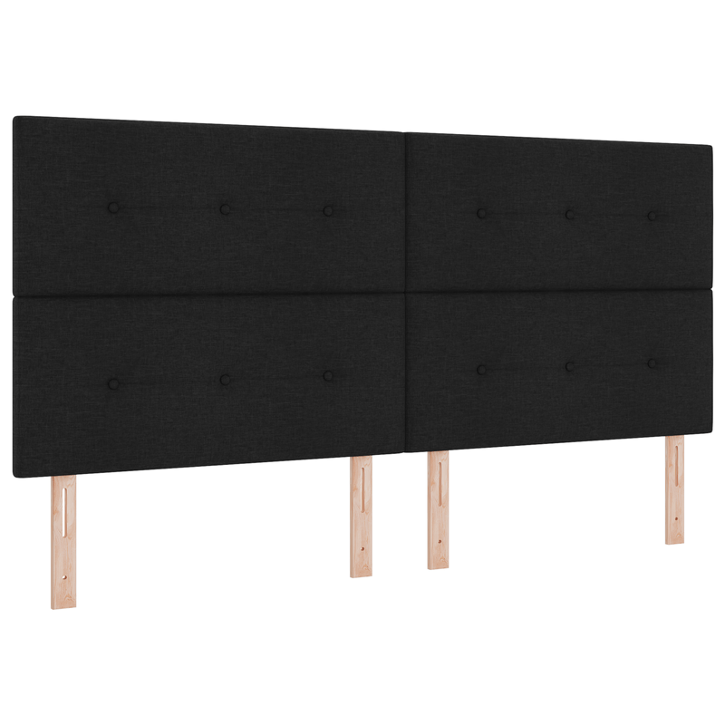 Casa si Gradina - Mobilier - Paturi si accesorii - Paturi - Pat cu arcuri cu saltea neagra 200x200 cm din tesatura - Infinity.ro