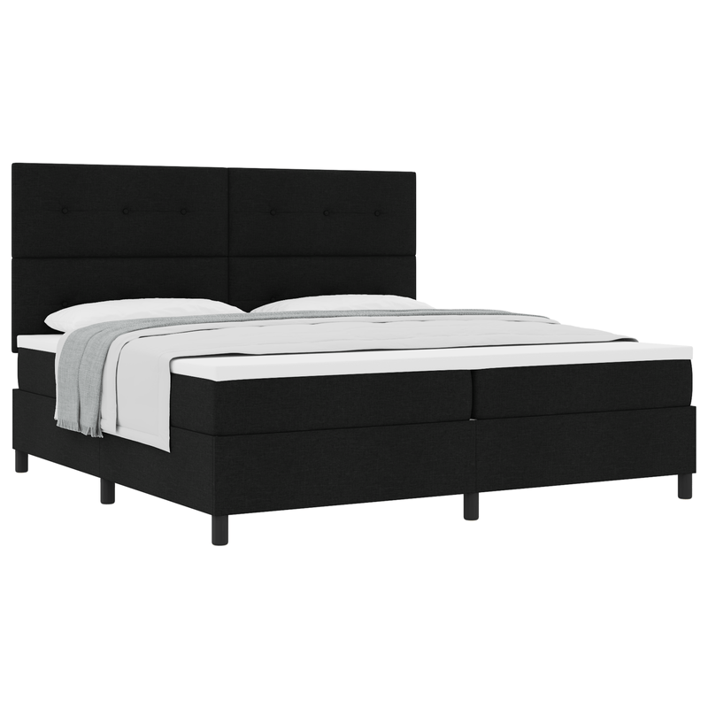 Casa si Gradina - Mobilier - Paturi si accesorii - Paturi - Pat cu arcuri cu saltea neagra 200x200 cm din tesatura - Infinity.ro
