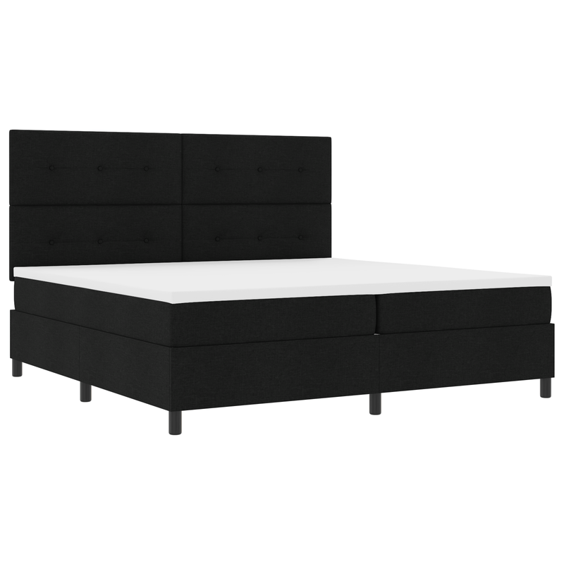 Casa si Gradina - Mobilier - Paturi si accesorii - Paturi - Pat cu arcuri cu saltea neagra 200x200 cm din tesatura - Infinity.ro