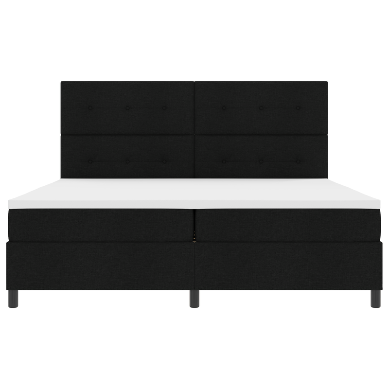 Casa si Gradina - Mobilier - Paturi si accesorii - Paturi - Pat cu arcuri cu saltea neagra 200x200 cm din tesatura - Infinity.ro