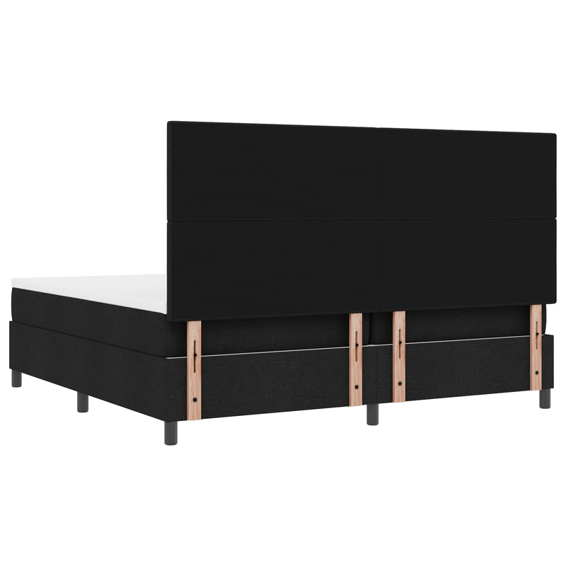 Casa si Gradina - Mobilier - Paturi si accesorii - Paturi - Pat cu arcuri cu saltea neagra 200x200 cm din tesatura - Infinity.ro
